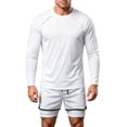 thumbnail image 3 of PNTUTB Sports Set for Men Athletic Wear Set Round-Neck Long-Sleeve Quick-Dry T-Shirt and Double-Layer Shorts High-Stretch Set for Running Training, 3 of 7