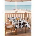 thumbnail image 2 of Outdoor Tablecloth with Umbrella Hole for Patio/Picnic/Party/Camping, Brown Bear Elk Cabin Waterproof Table Cloth Rectangle Table Cover Washable, Farmhousee Pine Tree Forest (60"x 84"), 2 of 9