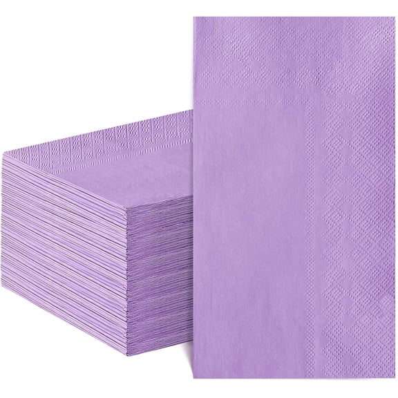 80 Pcs Light Purple Disposable Napkins - 2-Ply Paper, 20 x 11 cm (folded), 40 x 33 cm (unfolded), Perfect for Home, Restaurants, Parties