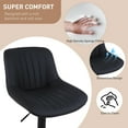 thumbnail image 4 of Tabourets de Bar en Cuir PU, Ensemble de 2, Tabourets de Comptoir Pivotants avec Dossier et Repose-Pieds, Base Robuste Dia 41 cm, Tabouret d'Îlot de Cuisine Réglable Chaises de Salle à Manger, Noir, 4 of 8