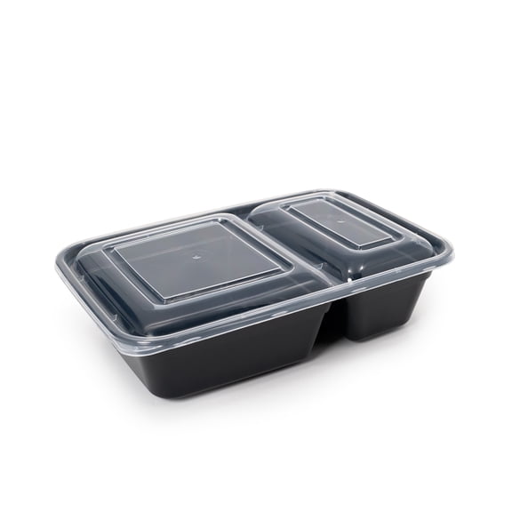 Mainstays 5-Pack Meal Prep Containers with 2 Compartments and Lids, BPA-Free, Microwave & Dishwasher Safe, Made for Family Meals and Easy Serving