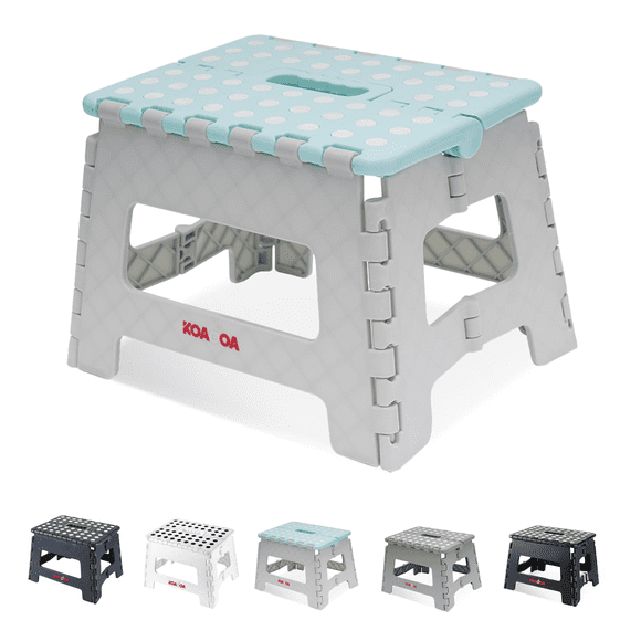 famuka Folding Step Stool 9 Inch Plastic Foldable Step Stool Holds Up to 330 lbs Foot Stool with Non-Slip Surface