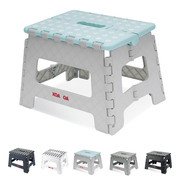 famuka Folding Step Stool 9 Inch Plastic Foldable Step Stool Holds Up to 330 lbs Foot Stool with Non-Slip Surface