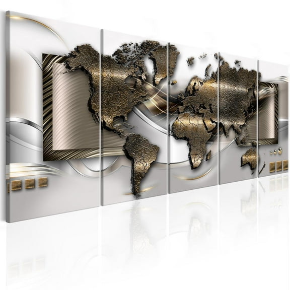 Tiptophomedecor Stretched Canvas World Map Art - Exclusive Map - Stretched & Framed Ready To Hang Art