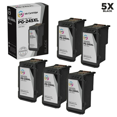 LD © Remanufactured Replacements for Canon PG-245XL / 8278B001AA 5PK HY Black Ink Cartridges for use in Canon PIXMA iP2820, MG2420, MG2520, MG2920, MG2922, MG2924, & MX492 Printers