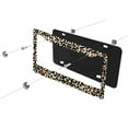 thumbnail image 3 of License Plate Frames Leopard Print Fun License Plate Frame Protector Cute Cheetah Texture Aluminum Metal Car Accessory 1 Pack with Screw Covers Set, 3 of 7
