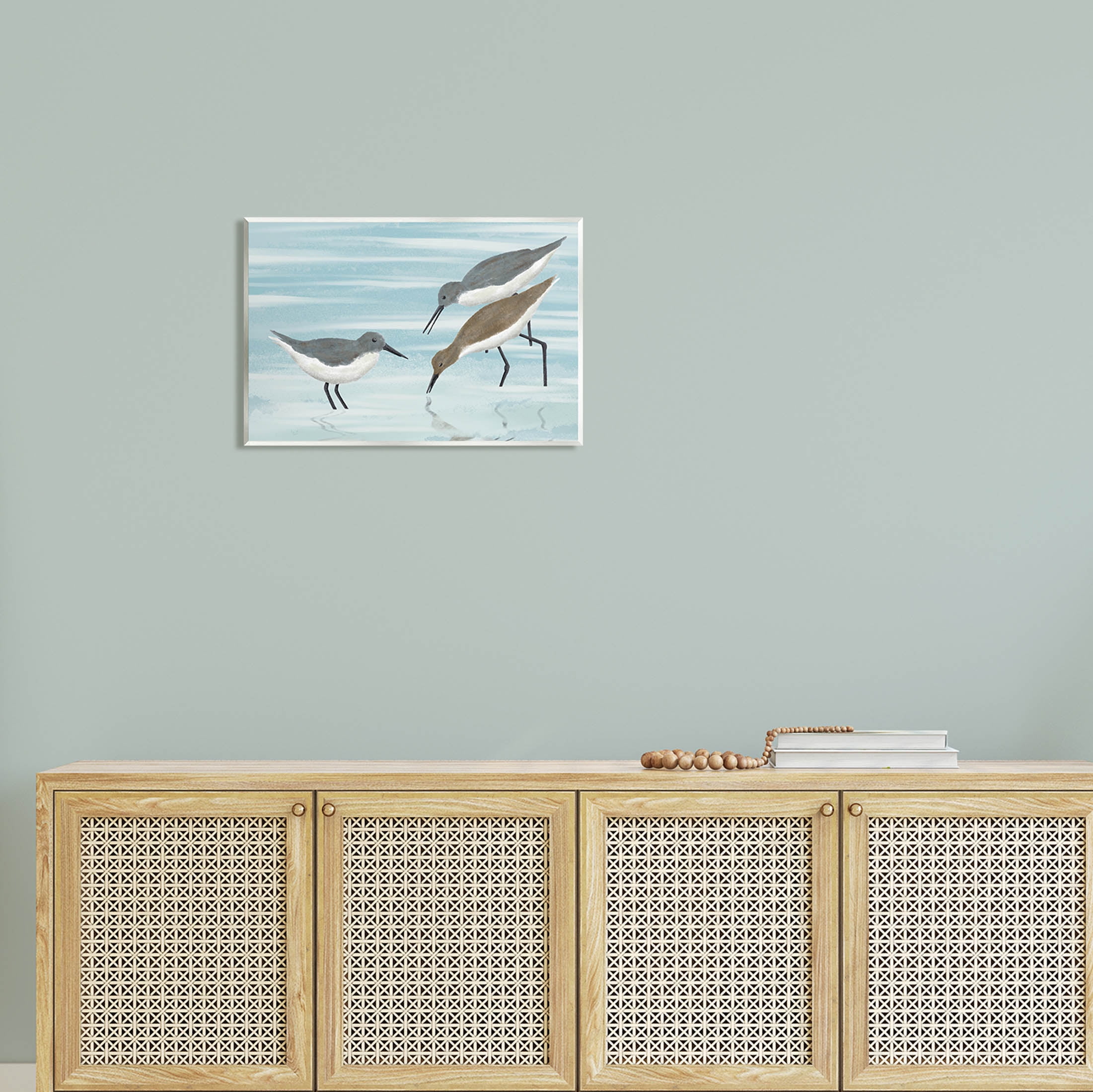 Stupell Industries Sandpipers Grazing Shallow Beach Water Graphic Art Unframed Art Print Wall Art, Design by Marcus Prime