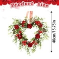 thumbnail image 4 of 1Pc Artificial Rose Wreath,Valentine's Day Heart Wreath,Heart Design Garland Pendant,Artificial Red Rose Heart Swag Kitchen Cabinet Wreath,Hanging Valentines Day Wreath for Front Door Wedding Decor, 4 of 8