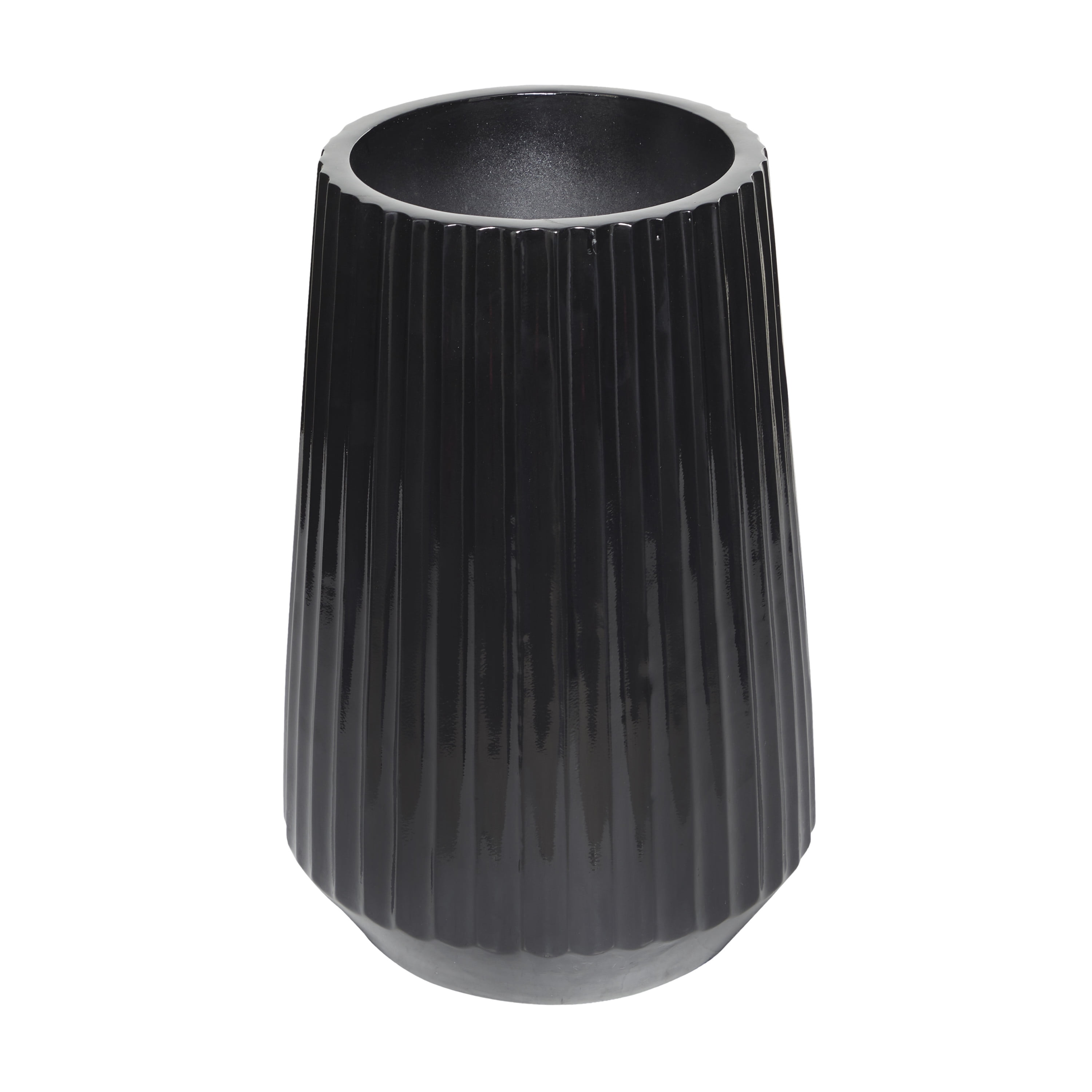DecMode 24" Black Resin Vase