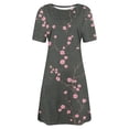 thumbnail image 5 of Vestido Corto para las Mujeres Cuello Redondo Manga Corta Impresa Suéter, Moda Casual Estilo Línea, 5 of 5