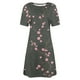 thumbnail image 5 of Vestido Corto para las Mujeres Cuello Redondo Manga Corta Impresa Suéter, Moda Casual Estilo Línea, 5 of 5