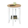 thumbnail image 3 of Convenience Concepts American Heritage Round Coffee Table with Shelf, Driftwood/White, 3 of 4
