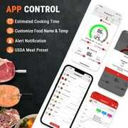 ThermoPro Wireless Meat Thermometer Twin TempSpike, Bluetooth Meat Thermometer with 500ft Range for Grilling Smoking Air Fryer Oven Deep Frying