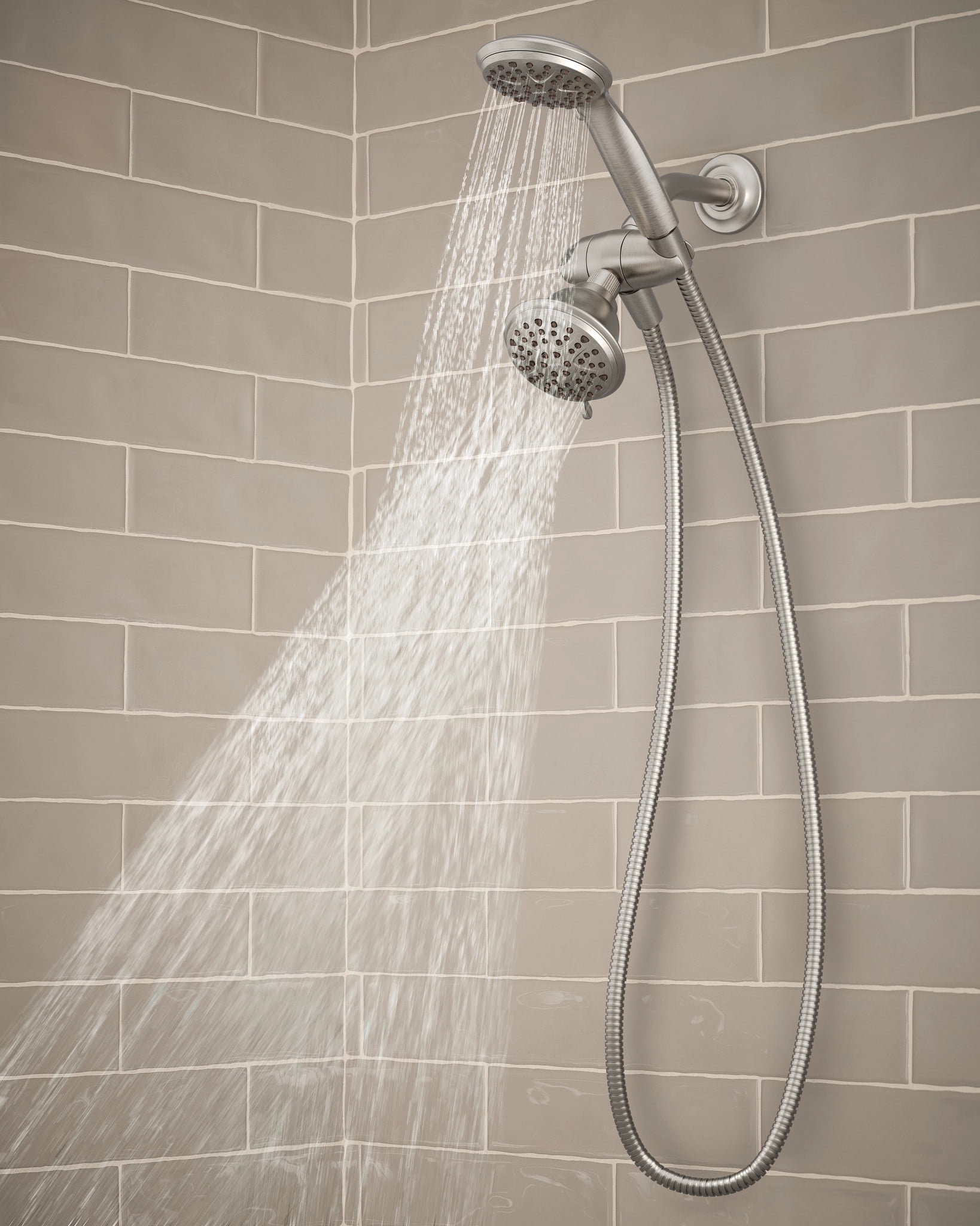 (2 pack) Attune 8-spray 4 in. Shower Head with Handheld Spray Combo in Spot Resist Brushed Nickel