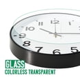 thumbnail image 2 of Sanmadrola Wall Clocks Battery Operated,12 inch Silent Non Ticking Modern Wall Clock for Living Room Bedroom Kitchen Office Classroom Decor Glass Front White with Black Frame, 2 of 8