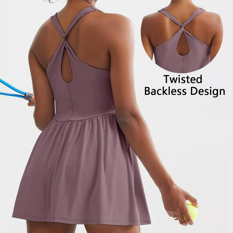 designer activewear - dresses & jumpsuits Amazon.com: bawilom Womens Tennis Dress with Built in Shorts Workout Skort  Dress Golf Athletic Tank Rompers Summer Exercise Jumpsuits Black : Clothing,  Shoes & Jewelry