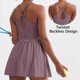 thumbnail image 4 of Puntoco Mono Deportivo Cómodo Para Mujer, Mono Con Tirantes Sin Espalda De Color Sólido, Color Caqui Xl, Regalo Para Mujer, 4 of 8
