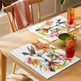 thumbnail image 4 of Orange Floral Placemats Set of 4 Spring Kingfisher Watercolor Retro Art Place Mats Indoor Wipeable Table Mats Washable Cloth Dining Table Placemats for Kitchen Holiday Party Home Decor 13x19 Inch, 4 of 9
