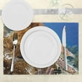 thumbnail image 3 of Ambesonne Turtle Place Mats Set of 4, Tropic Waters Coral Reef, Standard Size, Pale Coffee Brown Blue, 3 of 6