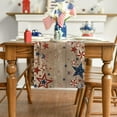thumbnail image 2 of Old Style Stars American Flag 4th of July Table Runner, Wood Memorial Day Kitchen Dining Table Decoration for Home Party Decor 13x72 Inch, 2 of 6