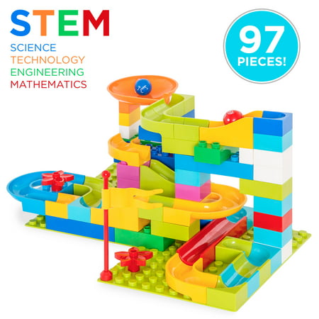 Best Choice Products 97-Piece Kids Create Your Own Marble Maze Run Racetrack Puzzle Construction Game Set w/ Building Blocks, 4 Balls - (Terraria Best Building Blocks)