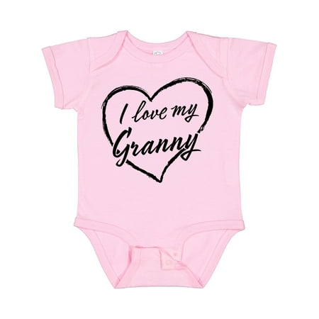 

Inktastic I Love My Granny in Black Chalk Heart Gift Baby Boy or Baby Girl Bodysuit
