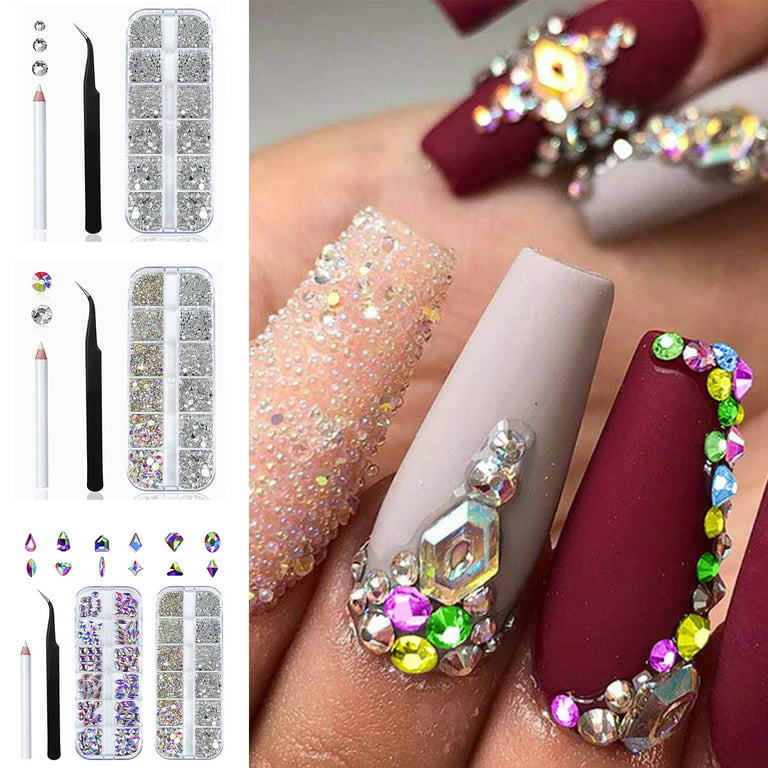 Nail Crystals Rhine Multicolor Manicure Nails for