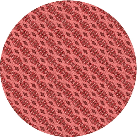 Ahgly Company Machine Washable Indoor Square Transitional Red Area Rugs, 3' Square