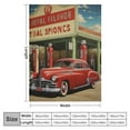 thumbnail image 4 of COMIO  Classic Red Car Throw Blanket 1960s Filling Station Gasoline Route 66 Retro Poster Decorative Soft Warm Cozy Flannel Plush Throws Blankets for Baby Toddler Dog Cat, 4 of 6