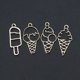 thumbnail image 2 of 4 Pcs Sweet Ice-cream Food Metal Frame Uv Resin Bezel Setting For Diy Jewelry, 2 of 5