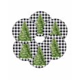 thumbnail image 7 of 15 Inch Round Placemats Set of 6, Christmas Tree Non Slip Heat Insulation PP Table Mats, White Black Plaid Farmhouse Xmas Holiday Washable Place Mats for Kitchen Dining Party Table Decor, 7 of 7