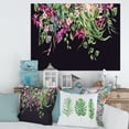 thumbnail image 2 of Designart ' Floral Tropical Leaves On Black Background ' Farmhouse Canvas Wall Art Print, 2 of 4