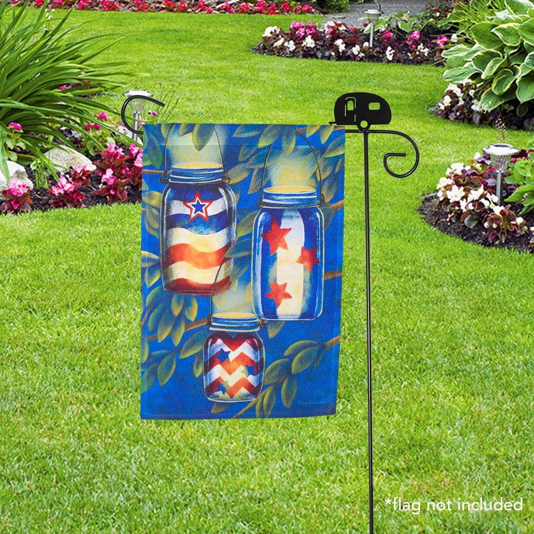 Briarwood Lane Briarwood Lane Wrought Iron Camper Garden Flag Stand Holder 40x18
