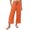 G189 Orange, variant on Angala Ladies Casual Pants Linen Solid High Elastic Waist Cropped Pants Wide Leg Boho Beach Ladies Trousers Size L Beige