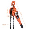 thumbnail image 2 of Manual Hoist Heavy Duty Garage Hoist Anti-Slip Steel Ratchet Lever Hoist with Hook for Factory Workshop Warehouse Garages Building, 2 of 9