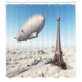 thumbnail image 3 of Ambesonne Paris Shower Curtain, French Paris Eiffel Tower, 69"Wx75"L, Blue and Grey, 3 of 5