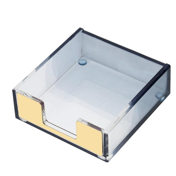 MultiBey Gradient Acrylic Sticky Note Holder, Clear Acrylic Post Note Pad Holder Memo Dispenser Desk Organizer Dispenser with Non-Slip Pads for Office Home Decor (Black)