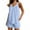 Light Blue, variant on Sakmal Short Sleeve Pajama Set Womens Cooling Shorts and Tank Blue Lightweight Sleepwear Set Solid V Neck Wide Leg Pajamas