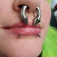 thumbnail image 5 of QQTDFG 1 Pair Large Gauge Surgical Steel Nose Septum Ring Spike Ear Gauge Earrings-5mm(4g) by 12mm, 5 of 9