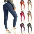 thumbnail image 6 of qucoqpe Womens High Waist Yoga Pants Solid Butt Lifting Workout Leggings Lightweight Comfy Naked Sensation Stretchy Fitness Pants, 6 of 6