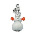 thumbnail image 1 of Sterling Silver 24" 1.2mm Box Chain 3D Enameled White Snowman Pendant Necklace, 1 of 2