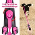 thumbnail image 4 of KUCASI Pink Retractable Dog Leash, 16ft Heavy Duty Walking Dog Leash for Medium Small Dogs up to 44lb, Anti-Slip Handle 360°Tangle-Free Nylon Tape, One-Handed One Button Lock and Release, 4 of 6