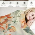thumbnail image 3 of Chilfamy Vintage Thin Floral Throw Blanket, Chinese Painting Romanticism Red Flowers on Cream Beige Boho Flower Throw Blanket, Flannel, Hand/Machine Wash, 3 of 6