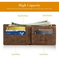 thumbnail image 6 of Ikeay Pu Leather Wallet for Men Tsv Men's Bifold Wallet Slim Minimalist Front Pocket Wallet Id Window Card Case Rfid Blocking Wallet with 6 Slots Slots Purse Black/Brown,Wallet, 6 of 6
