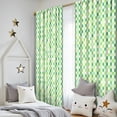 thumbnail image 5 of Blackout Kids Curtains,Green Yellow Checkerboard Checkered Pattern Childrens Insulated Curtains Set Of 2,Bedroom Essentials,Toddler Room Decor 52"x84", 5 of 5