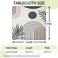 thumbnail image 2 of Brown Boho Geometric and Plant Pattern Square Fitted Tablecloth with Elastic Edge,Square Table Cover,Washable Elastic Table Cover for Home Kitchen Party Decor 36"x36", 2 of 6