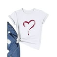 thumbnail image 3 of Xuanfei Women Heart Graphic Print Round Neck Short Sleeve T-Shirt, 3 of 7