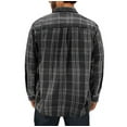 thumbnail image 2 of Men’s Flannel Button Up Plaid Cotton Blend Long Sleeve Casual Shirt (Black, S), 2 of 3