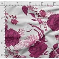 thumbnail image 2 of Soimoi Floral Printed, Poly Canvas Fabric, Decor Sewing Fabric by The Yard 56 Inch Wide,Decorative Fabric for Curtains Tote Bags, Wine, 2 of 5