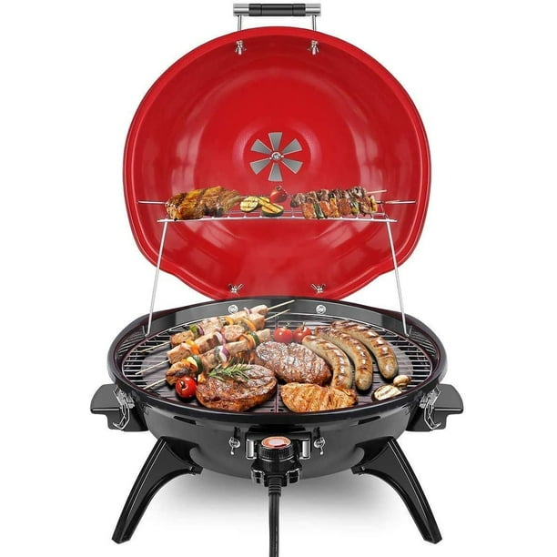 Electric BBQ Grill Techwood 15-Serving Indoor/Outdoor Electric Grill for Indoor Outdoor Double Layer Design, Portable Stand Grill, 1600W - Walmart.com